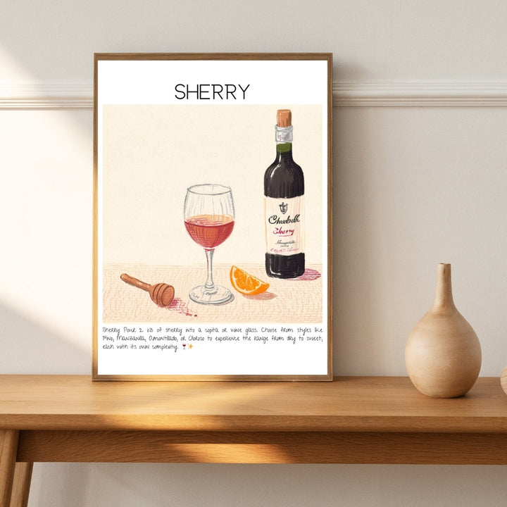 Sherry Cocktail Art Print Tasarım Poster-Tablo-Muff Atelier-21x30cm-NowShopFun