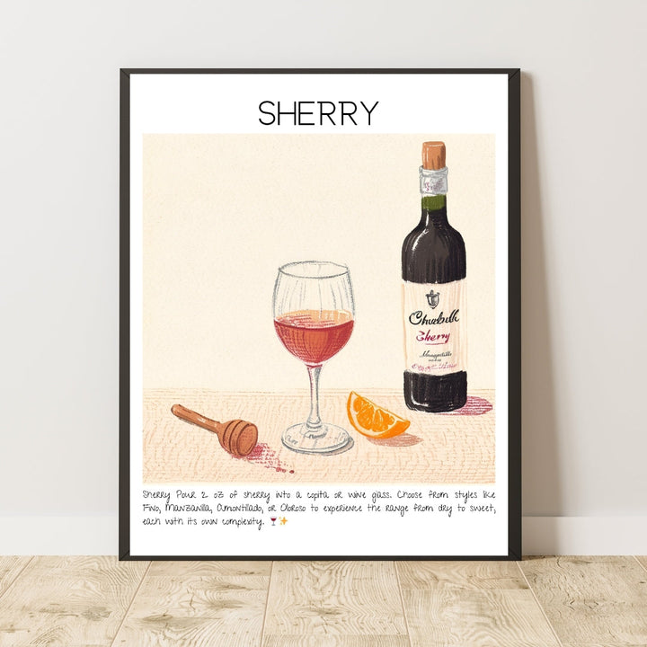 Sherry Cocktail Art Print Tasarım Poster-Tablo-Muff Atelier-21x30cm-NowShopFun