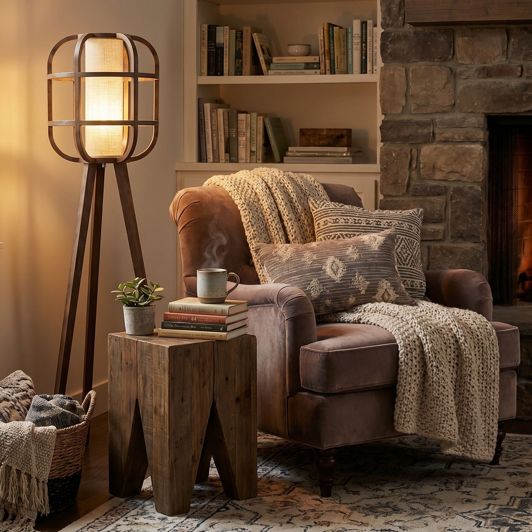 Shibusa Tasarım Ahşap Lambader 140 Cm-Lambader-Voxlamp-NowShopFun