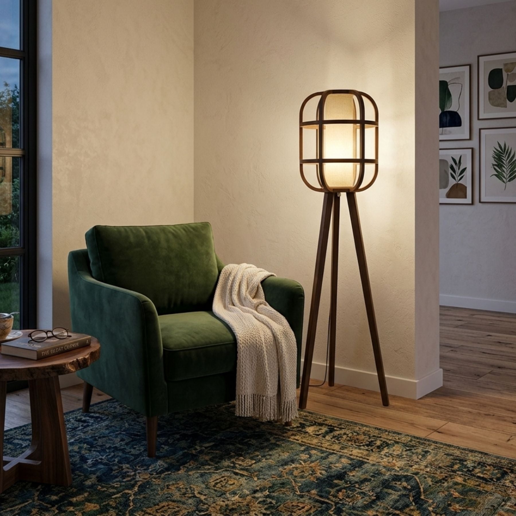 Shibusa Tasarım Ahşap Lambader 140 Cm-Lambader-Voxlamp-NowShopFun