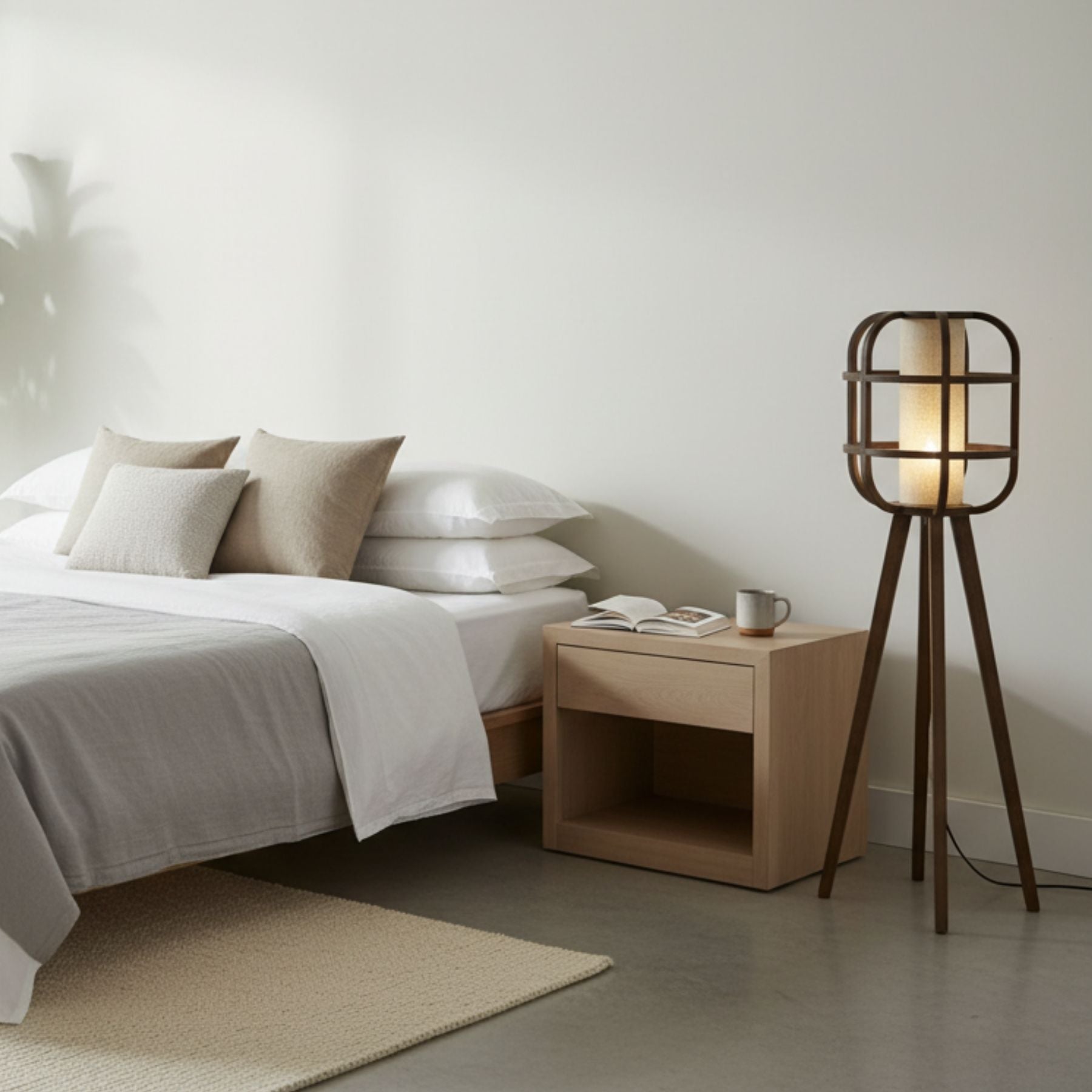 Shibusa Tasarım Ahşap Lambader 140 Cm-Lambader-Voxlamp-NowShopFun