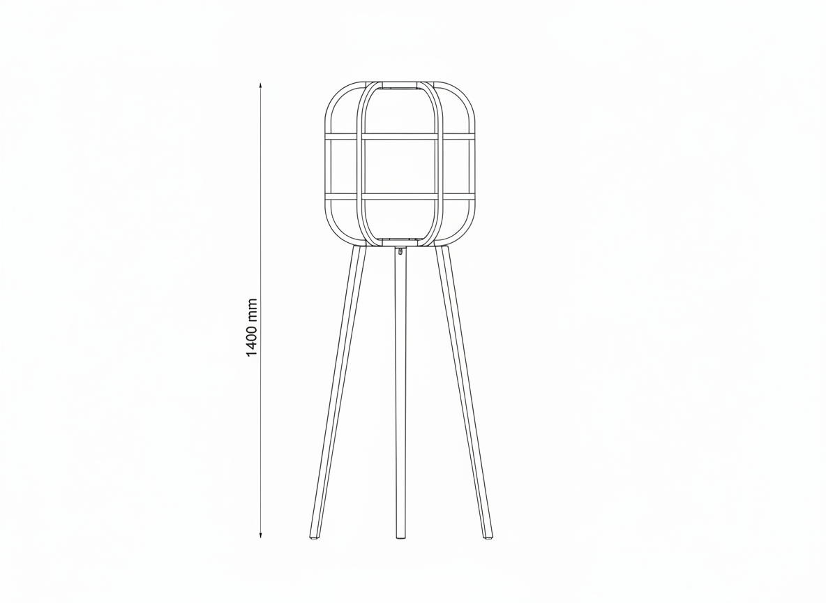 Shibusa Tasarım Ahşap Lambader 140 Cm-Lambader-Voxlamp-NowShopFun