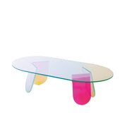 Shimmer Renkli Cam Orta Sehpa 120 cm