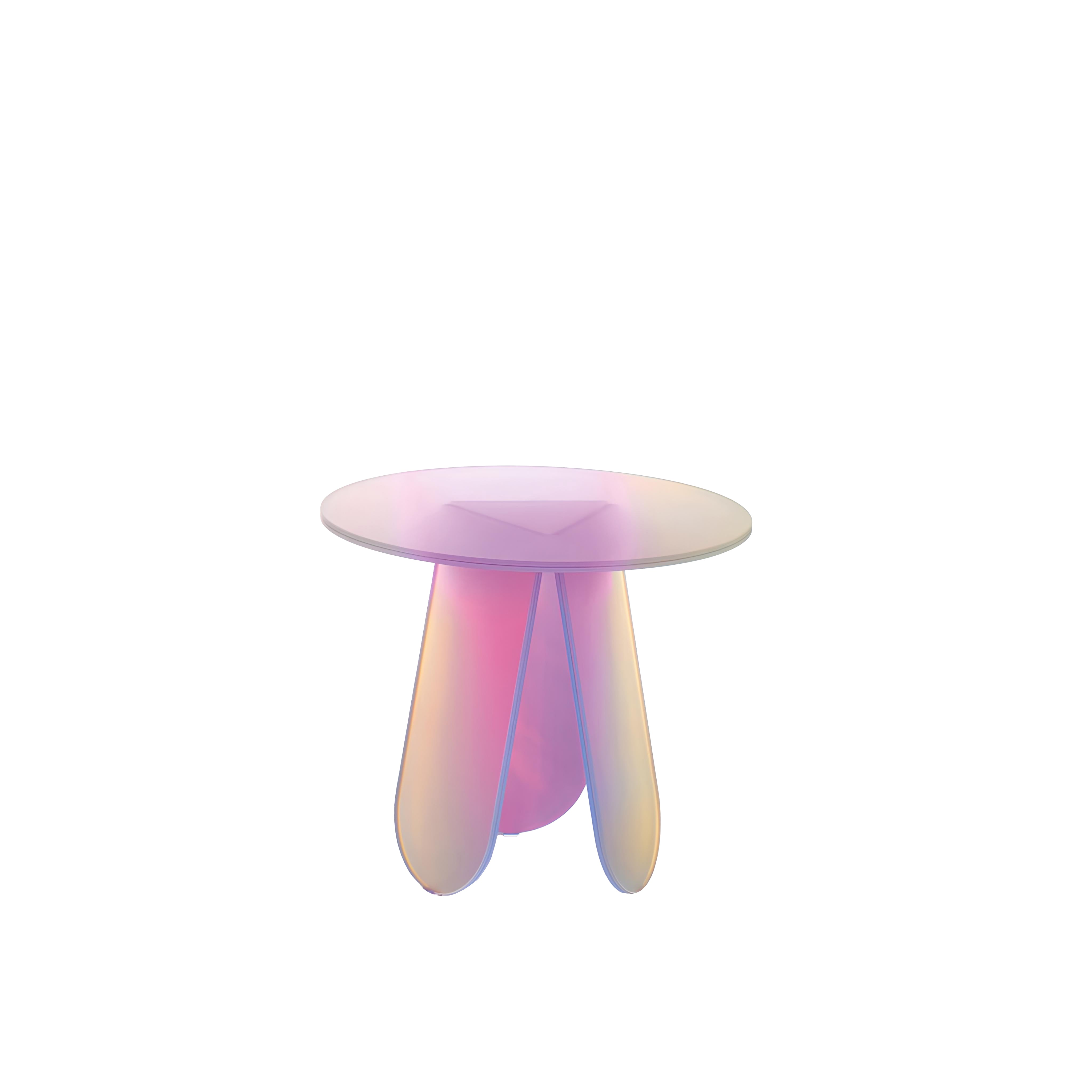 Shimmer Renkli Cam Sehpa ⌀52cm