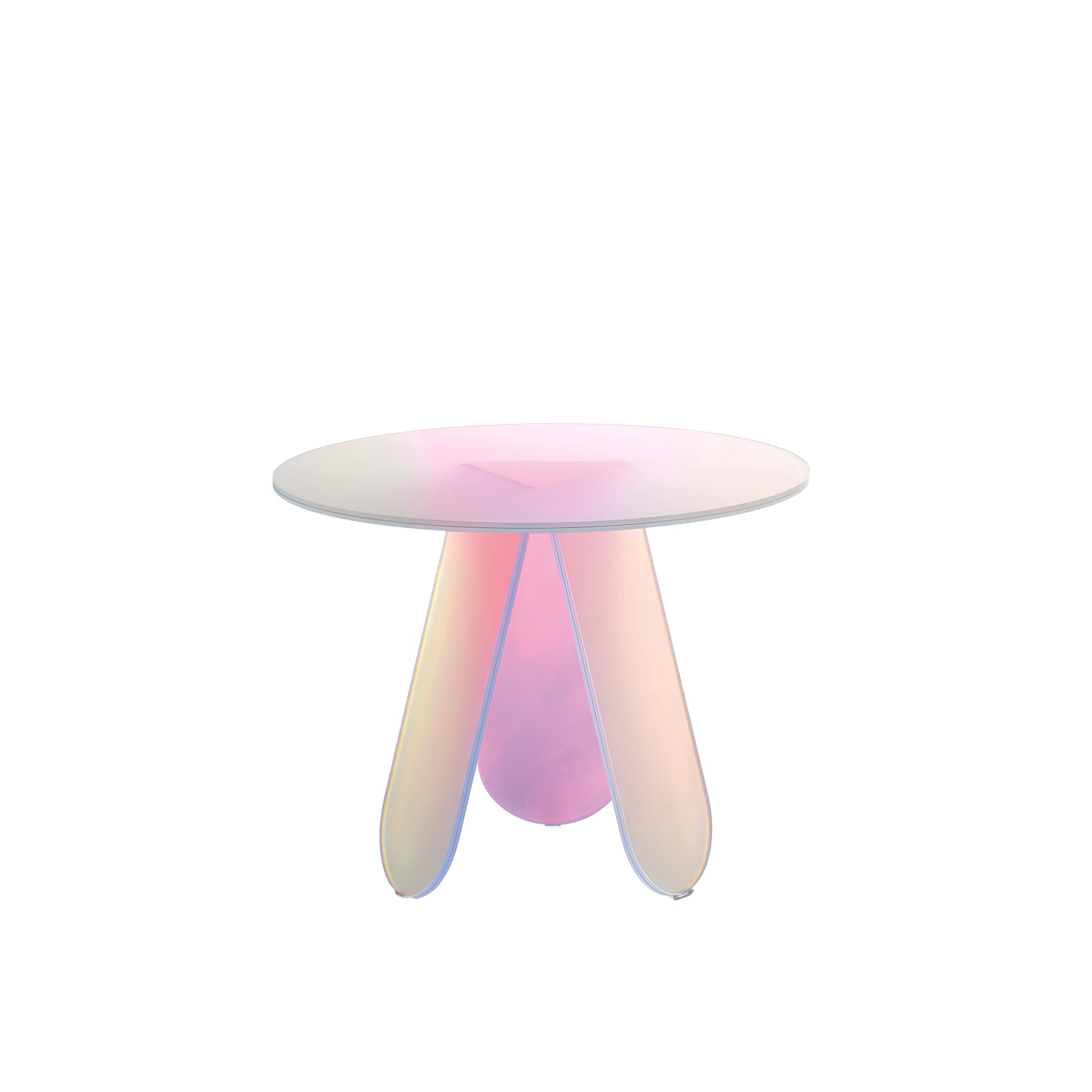 Shimmer Renkli Cam Sehpa ⌀65cm