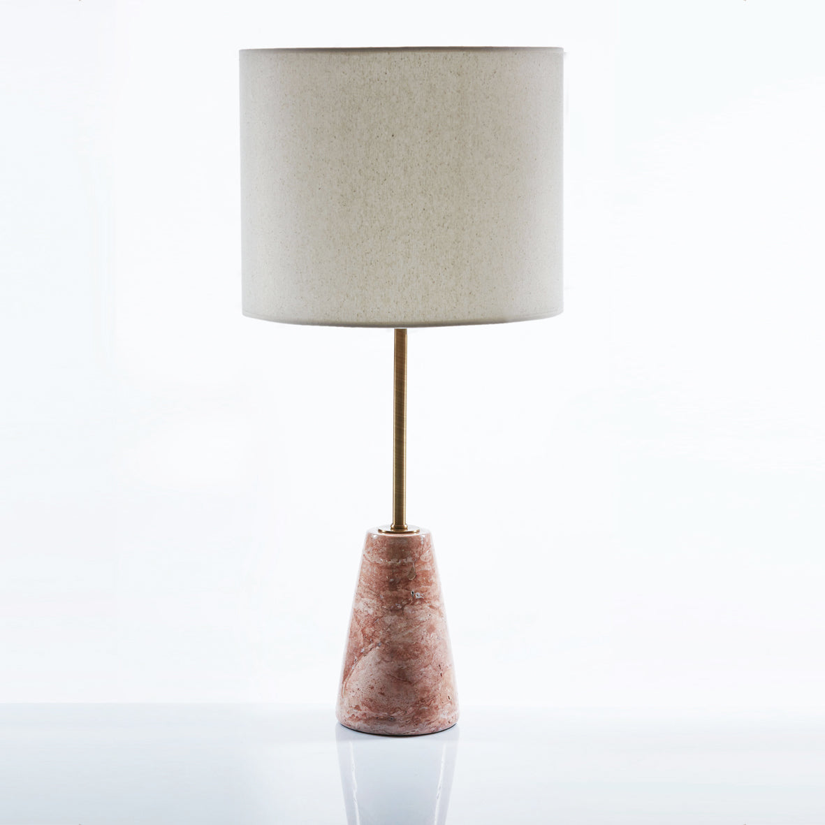 Shorty Cone Pembe Traverten Abajur