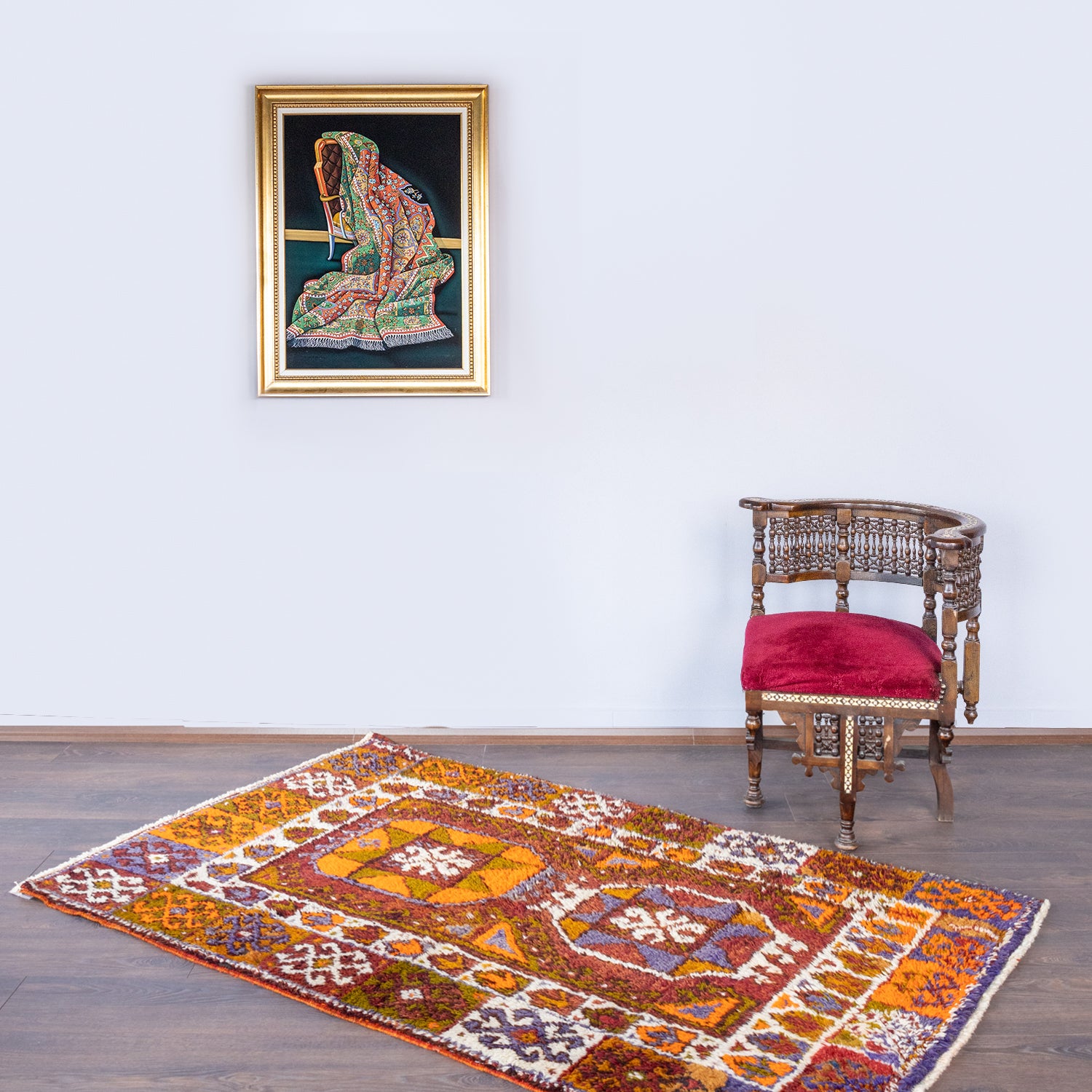 Sidar Yöresel Karapınar Desenli Tülü Halı 116X191 Cm