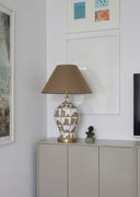 Sienna El Yapımı Seramik Abajur Bej-Abajur-Pinot Interior-NowShopFun