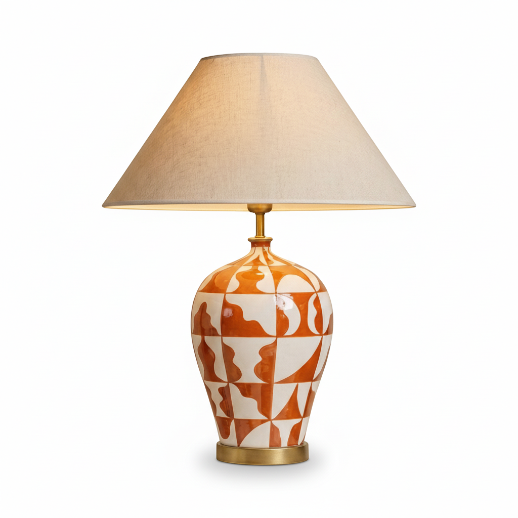 Sienna El Yapımı Seramik Abajur Kiremit-Abajur-Pinot Interior-NowShopFun
