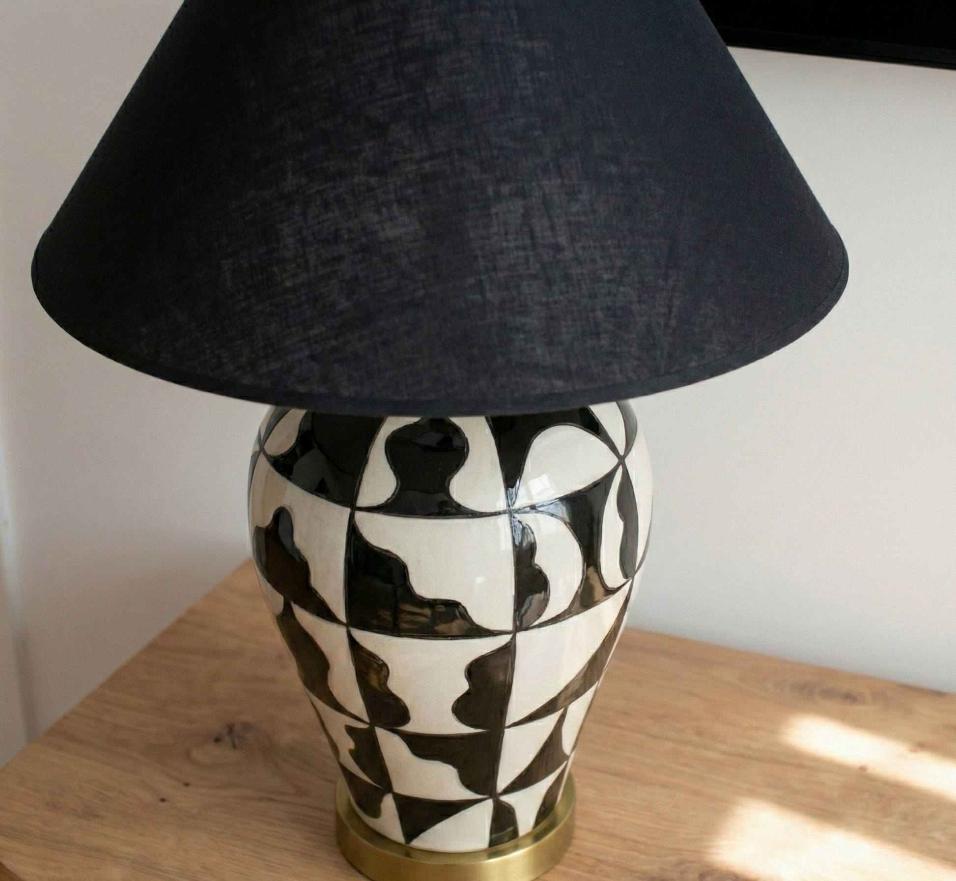 Sienna El Yapımı Seramik Abajur Lacivert-Abajur-Pinot Interior-NowShopFun