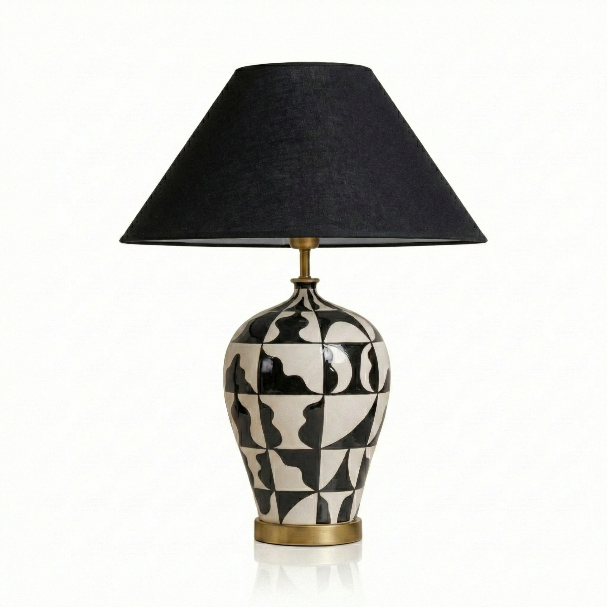 Sienna El Yapımı Seramik Abajur Lacivert-Abajur-Pinot Interior-NowShopFun