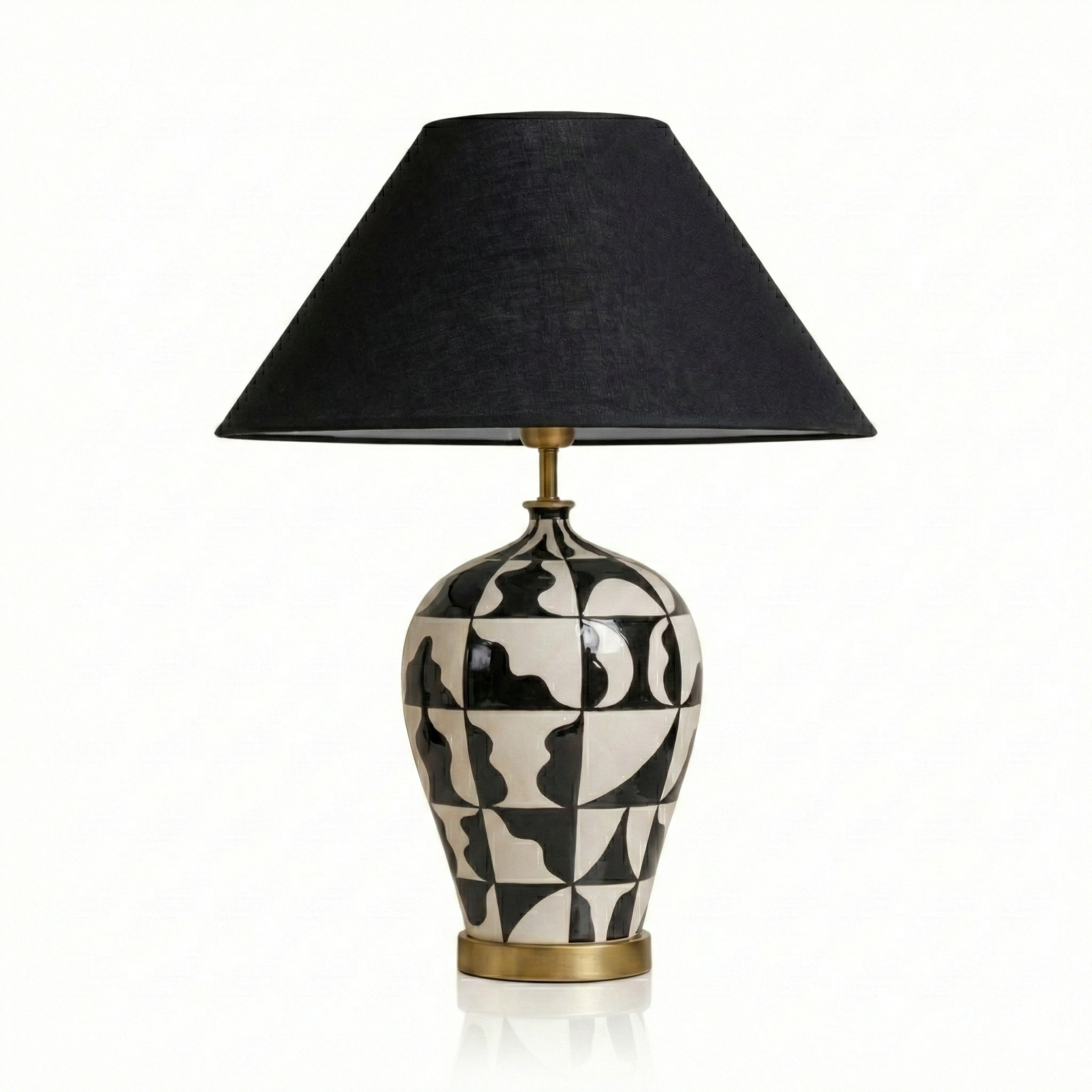 Sienna El Yapımı Seramik Abajur Lacivert-Abajur-Pinot Interior-NowShopFun