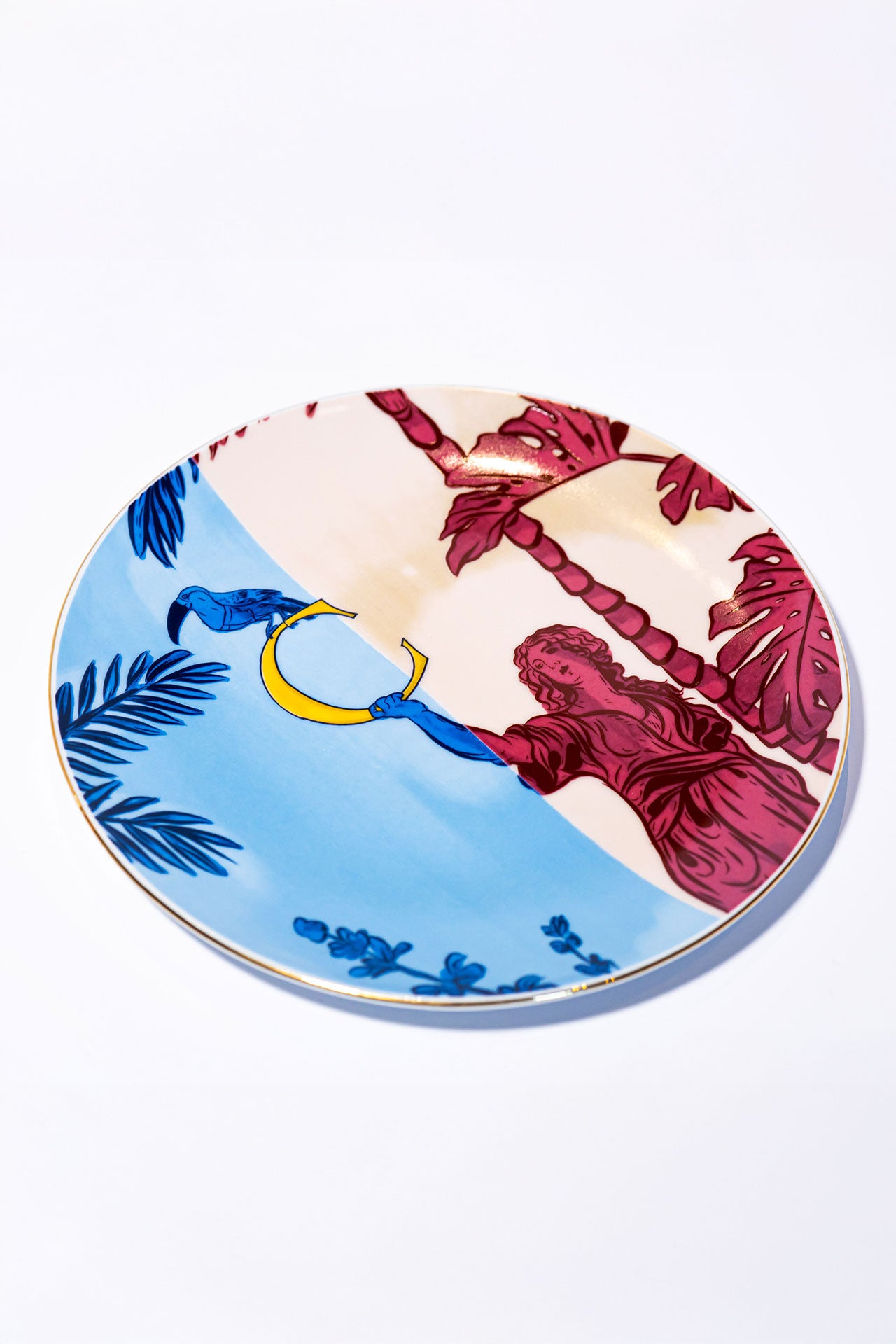 Signature Burgundy & Blue Servis Tabak (2'li Set)