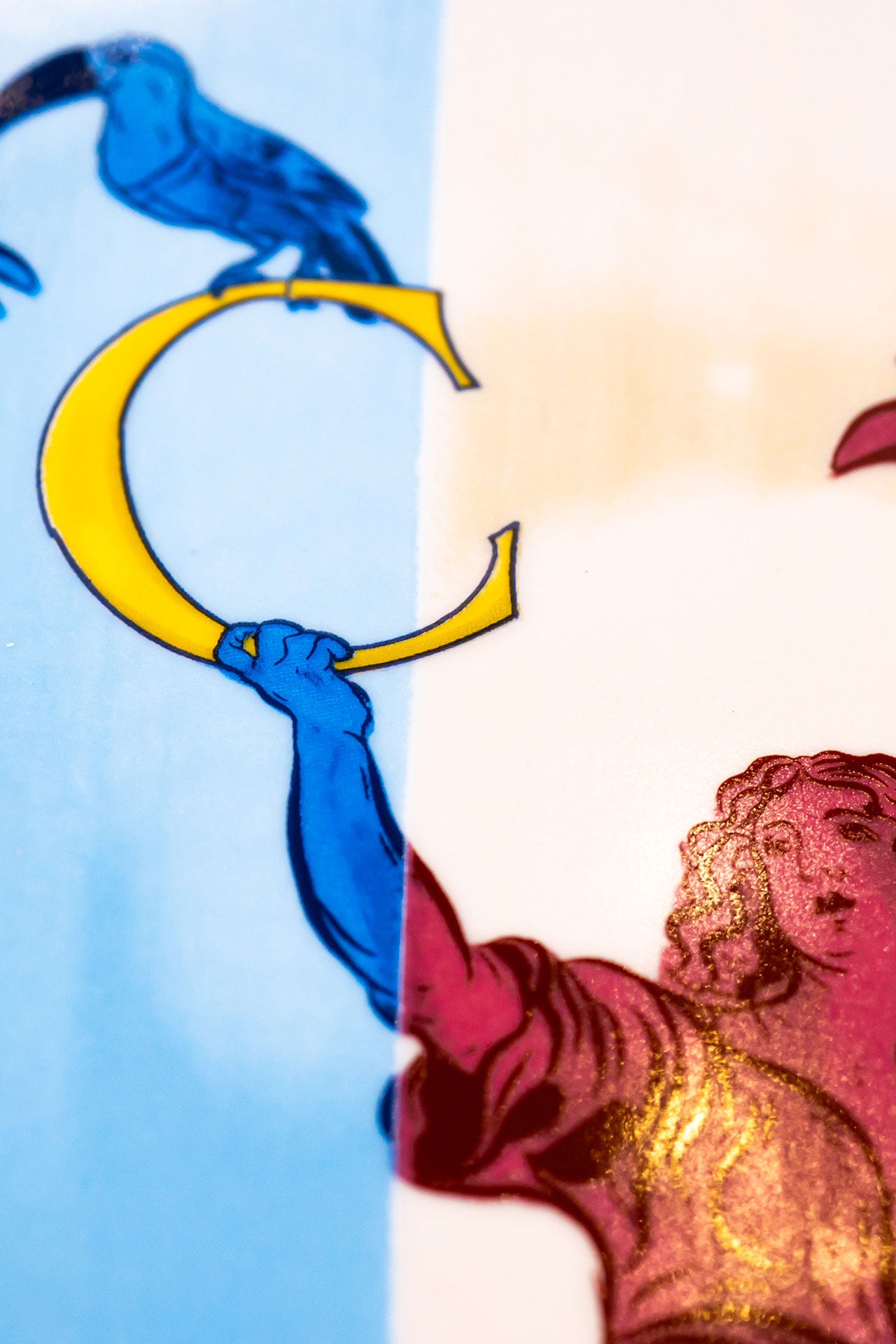 Signature Burgundy & Blue Servis Tabak (2'li Set)