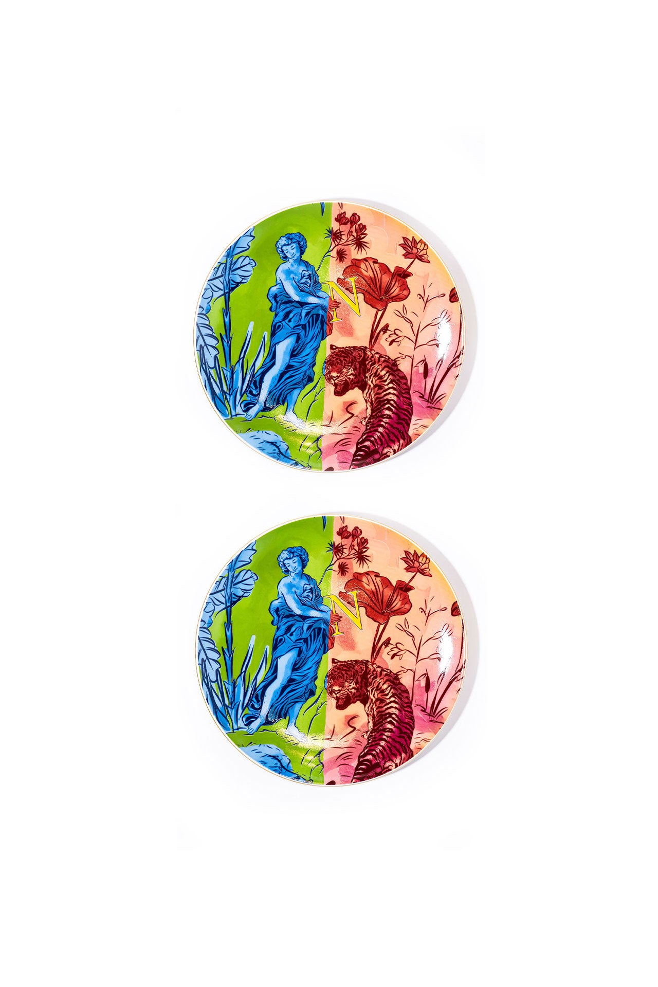 Signature Green & Pink Servis Tabak (2'li Set)