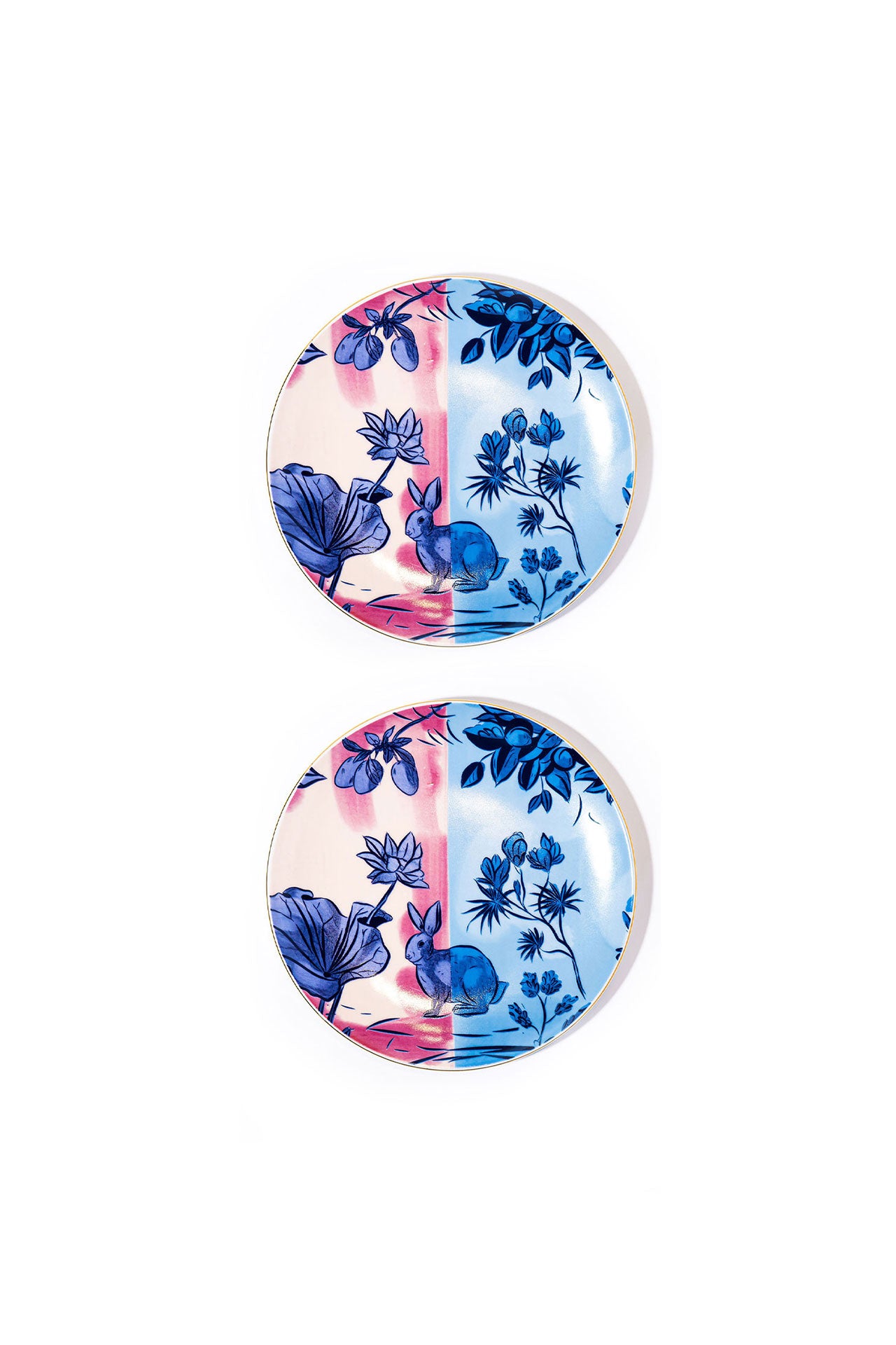 Signature Pink & Blue Servis Tabak (2'li Set)