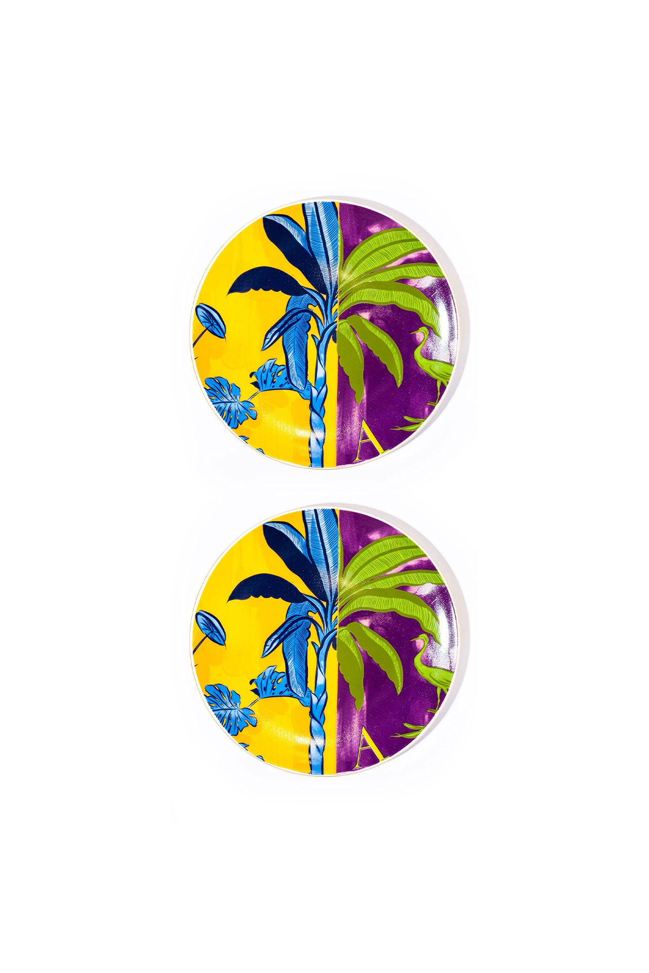 Signature Yellow & Purple Servis Tabak (2'li Set)