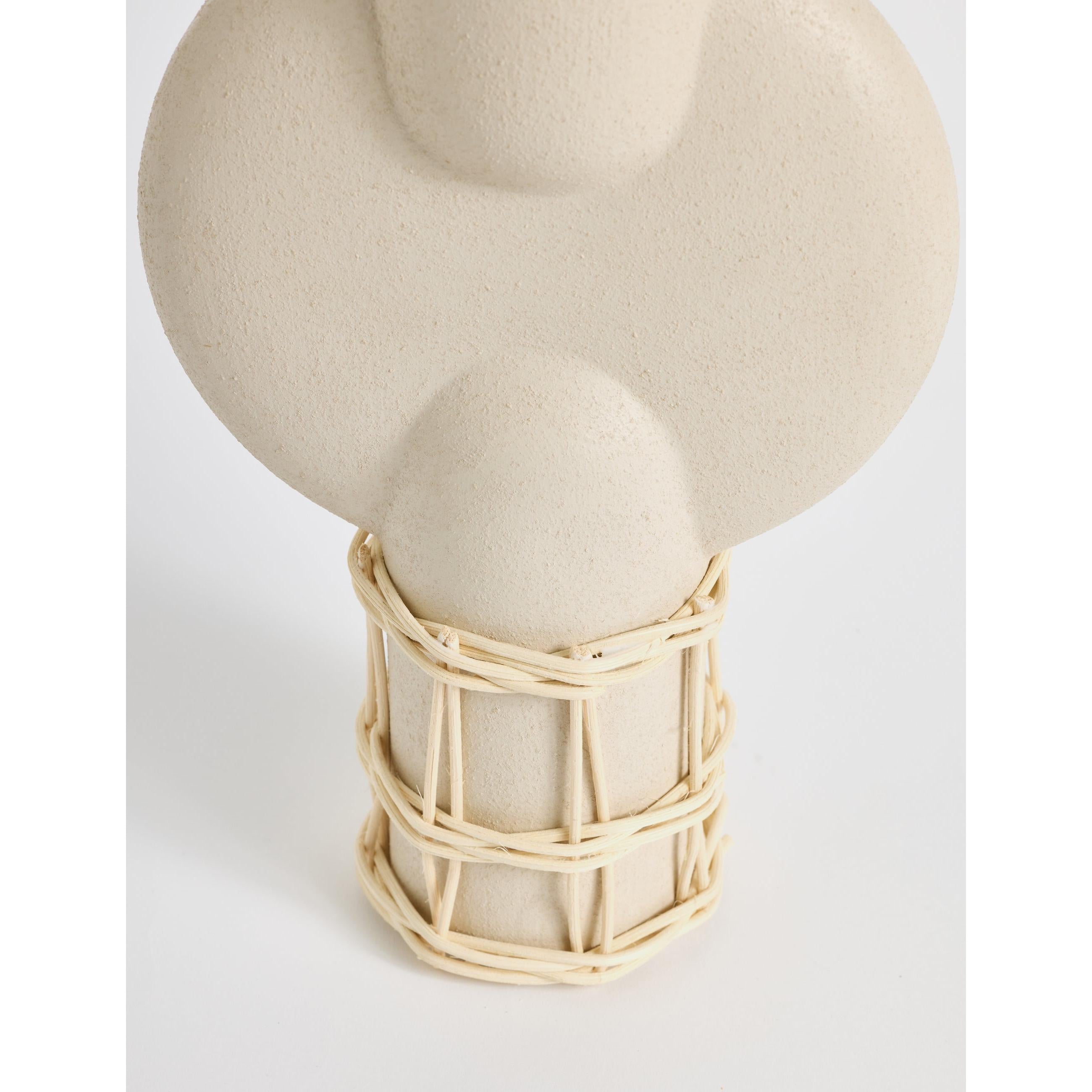 Silindir Doğal Hasır Örgülü Terakota Vazo