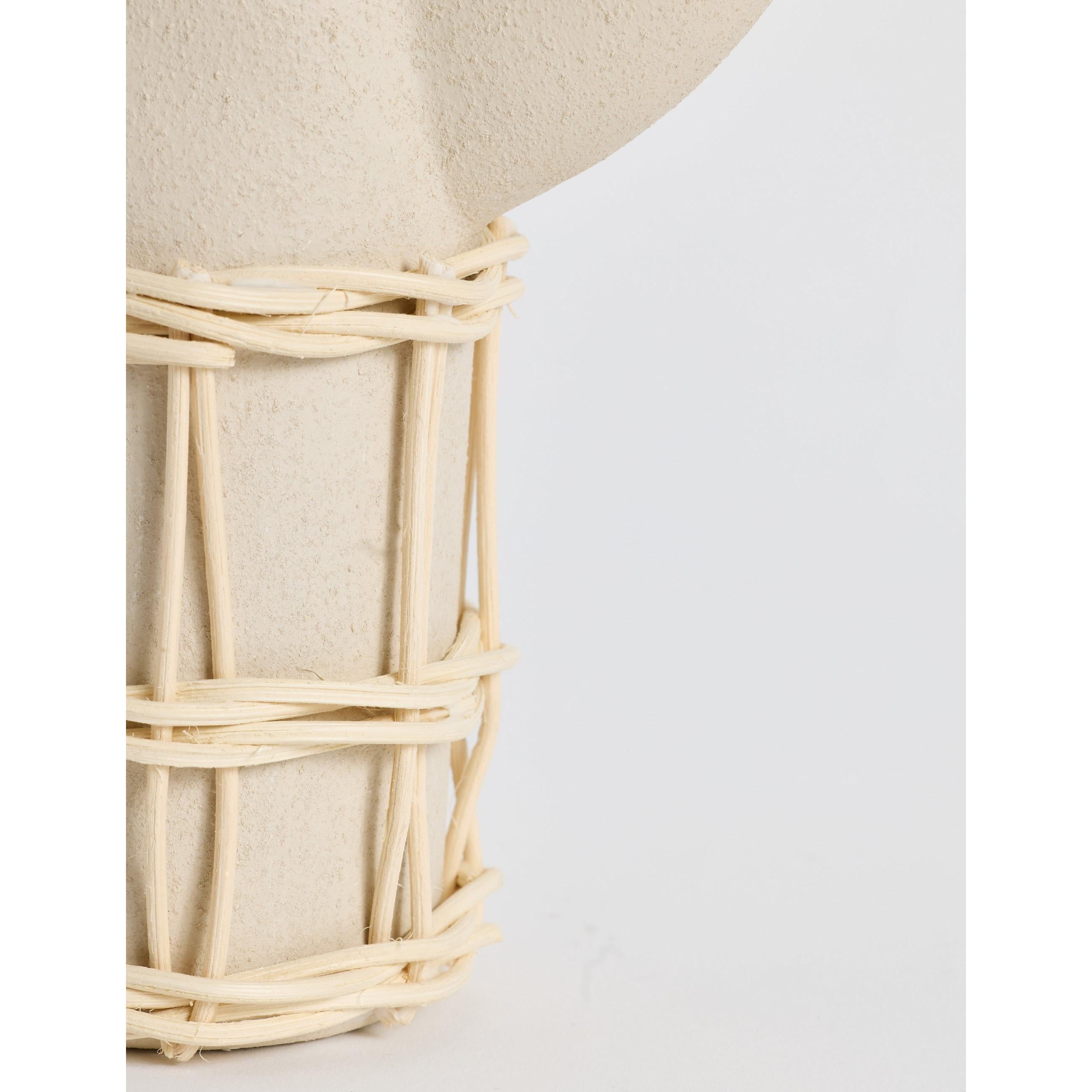 Silindir Doğal Hasır Örgülü Terakota Vazo