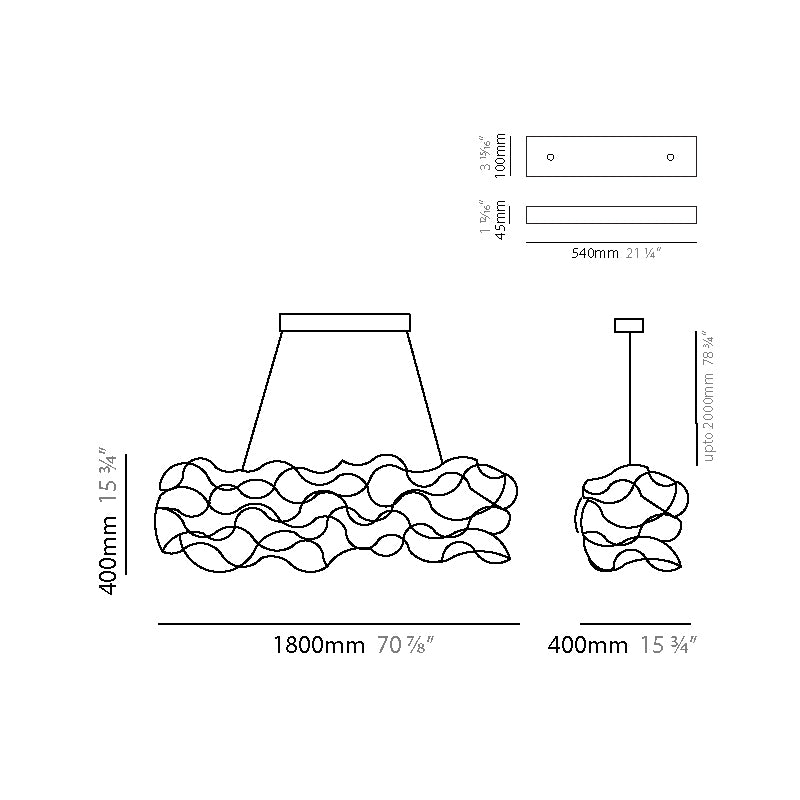Sirio Sarkit 180 Nikel L:180cm H:40cm W:40cm 70x12v 0.6w Led 2800k