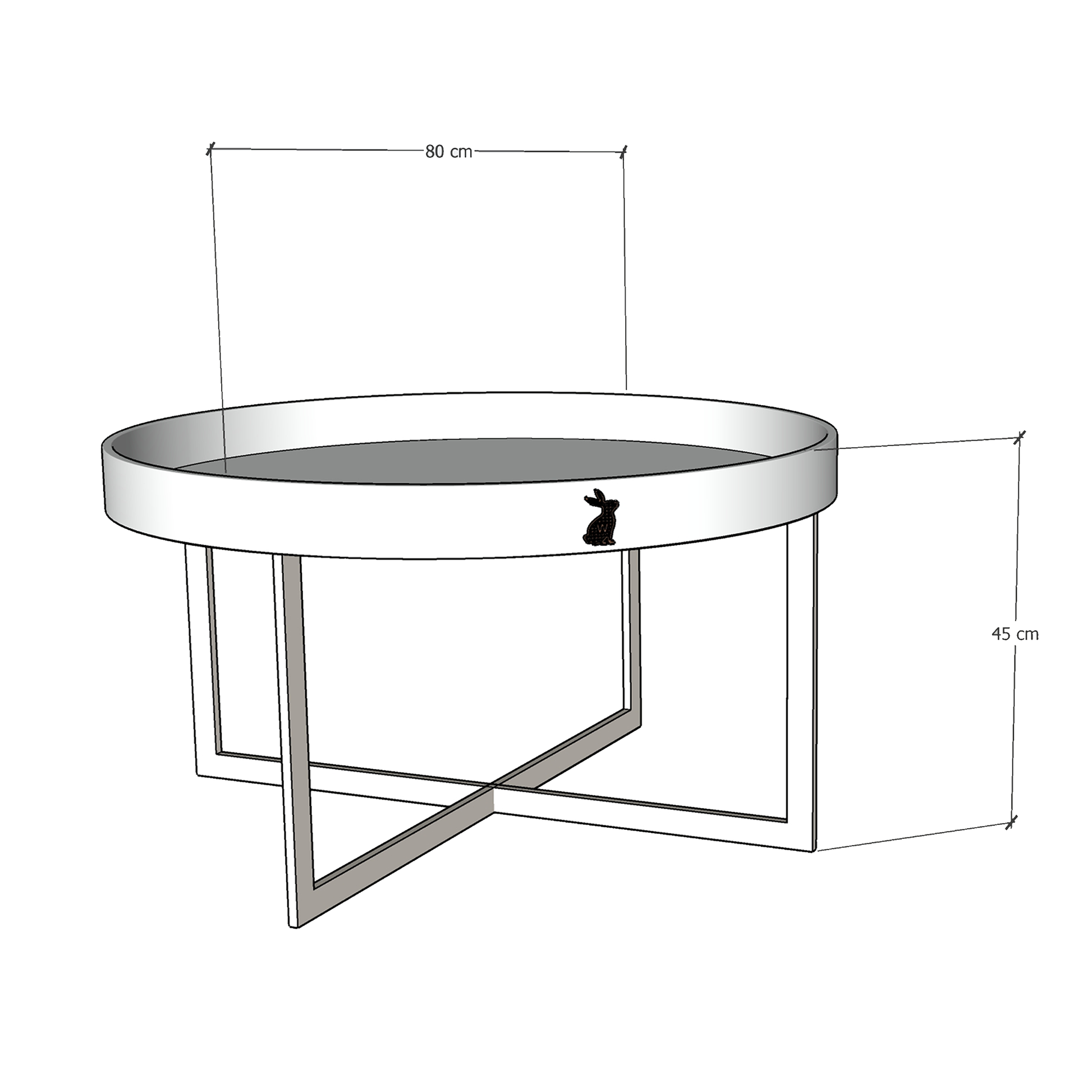 Siyah Beyaz Damalı Orta Sehpa