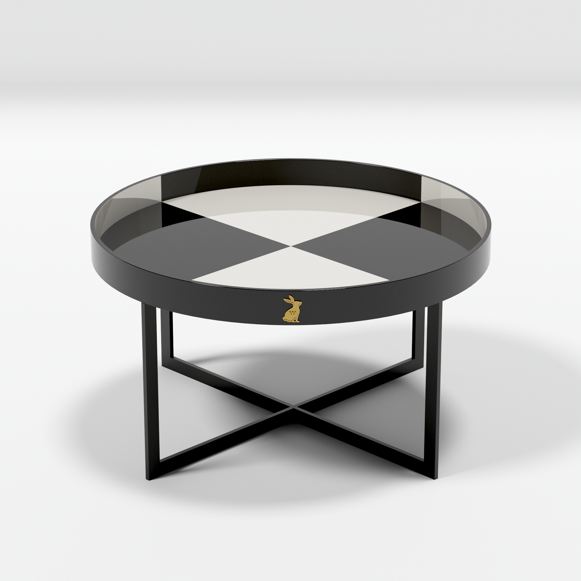 Siyah Beyaz Damalı Orta Sehpa