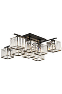 Avonni AV-1795-8BSY Siyah Boya Modern Avize E27 Metal Kristal H: 22 cm, Ø: 80 cm-Avonni-NowShopFun