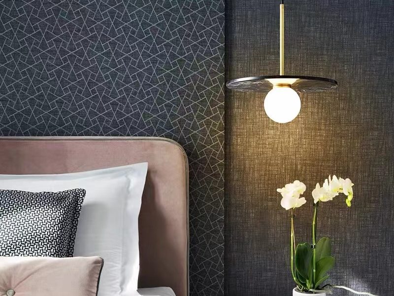 Siyah Mermer Disk Cam Sarkıt Avize-Avize-Tarz Aydınlatma-NowShopFun