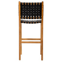 Siyah Örgü Deri Oturumlu Naturel Renk Teak Bistro Sandalye Y.65 cm-Artika Design-NowShopFun