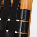 Siyah Örgü Deri Oturumlu Naturel Renk Teak Bistro Sandalye Y.65 cm-Artika Design-NowShopFun