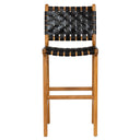 Siyah Örgü Deri Oturumlu Naturel Renk Teak Bistro Sandalye Y.65 cm-Artika Design-NowShopFun