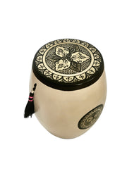 Siyah Püsküllü Seramik Sehpa/Tabure-Yan Sehpa-Box Co Concept-NowShopFun