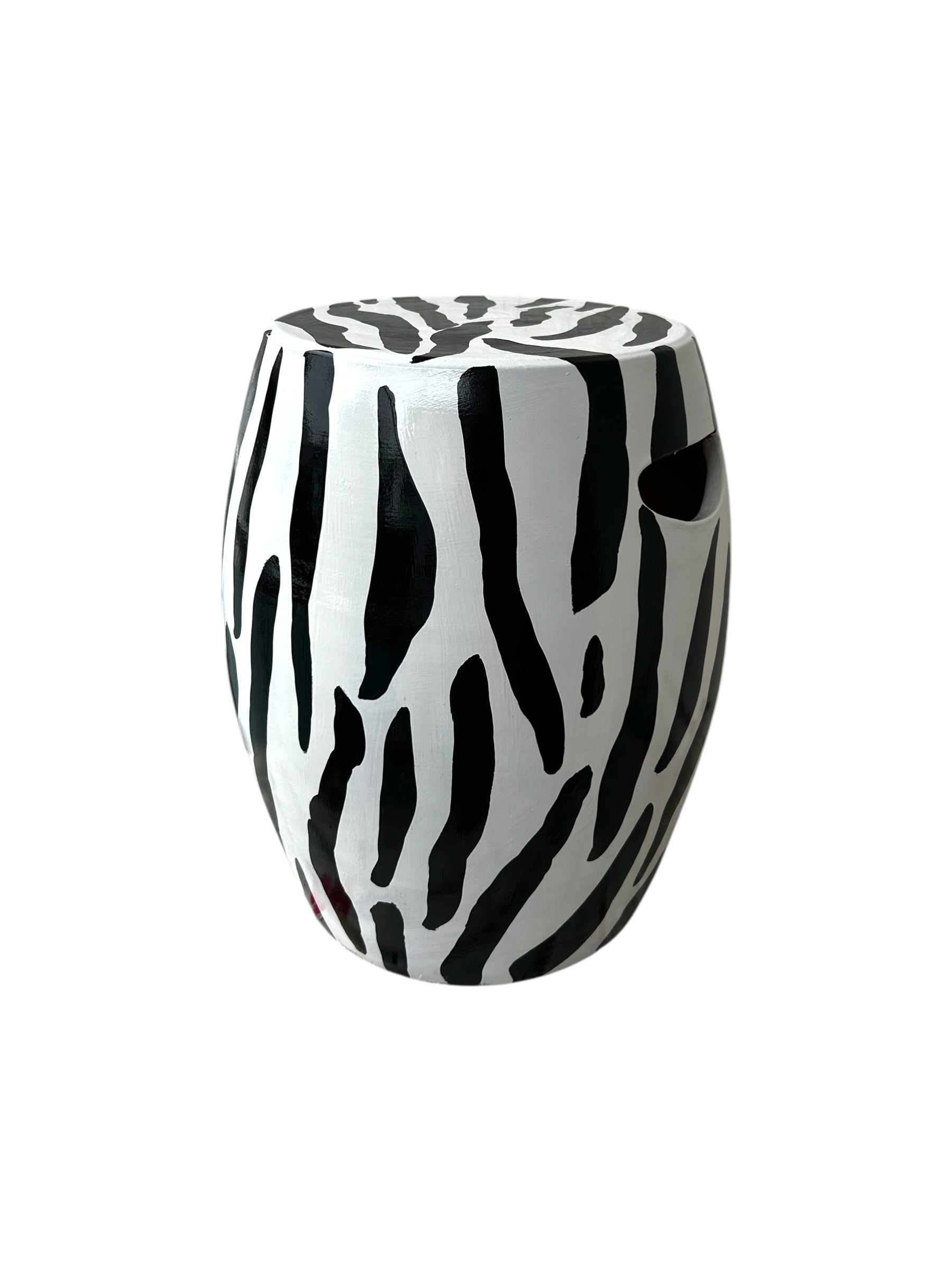 Siyah Zebra Desen Seramik Sehpa