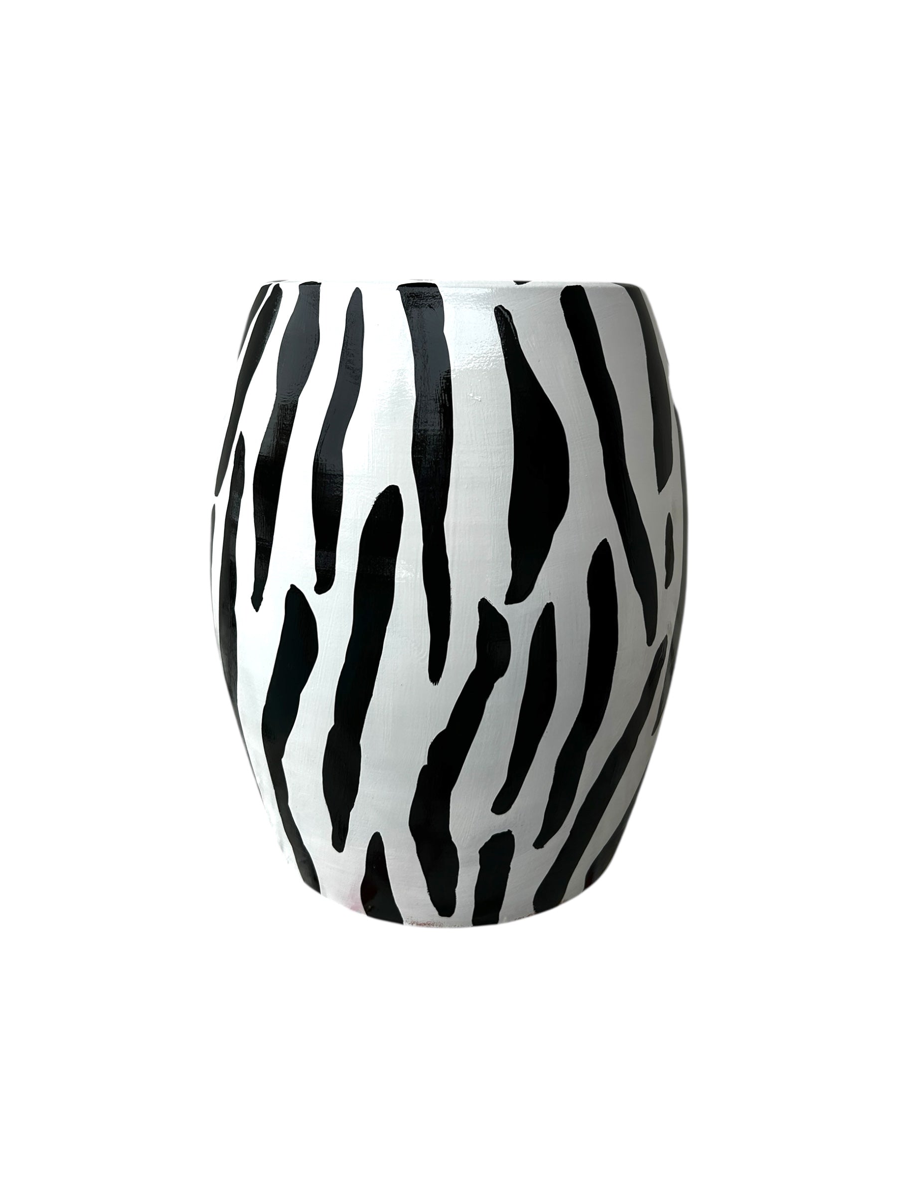 Siyah Zebra Desen Seramik Sehpa