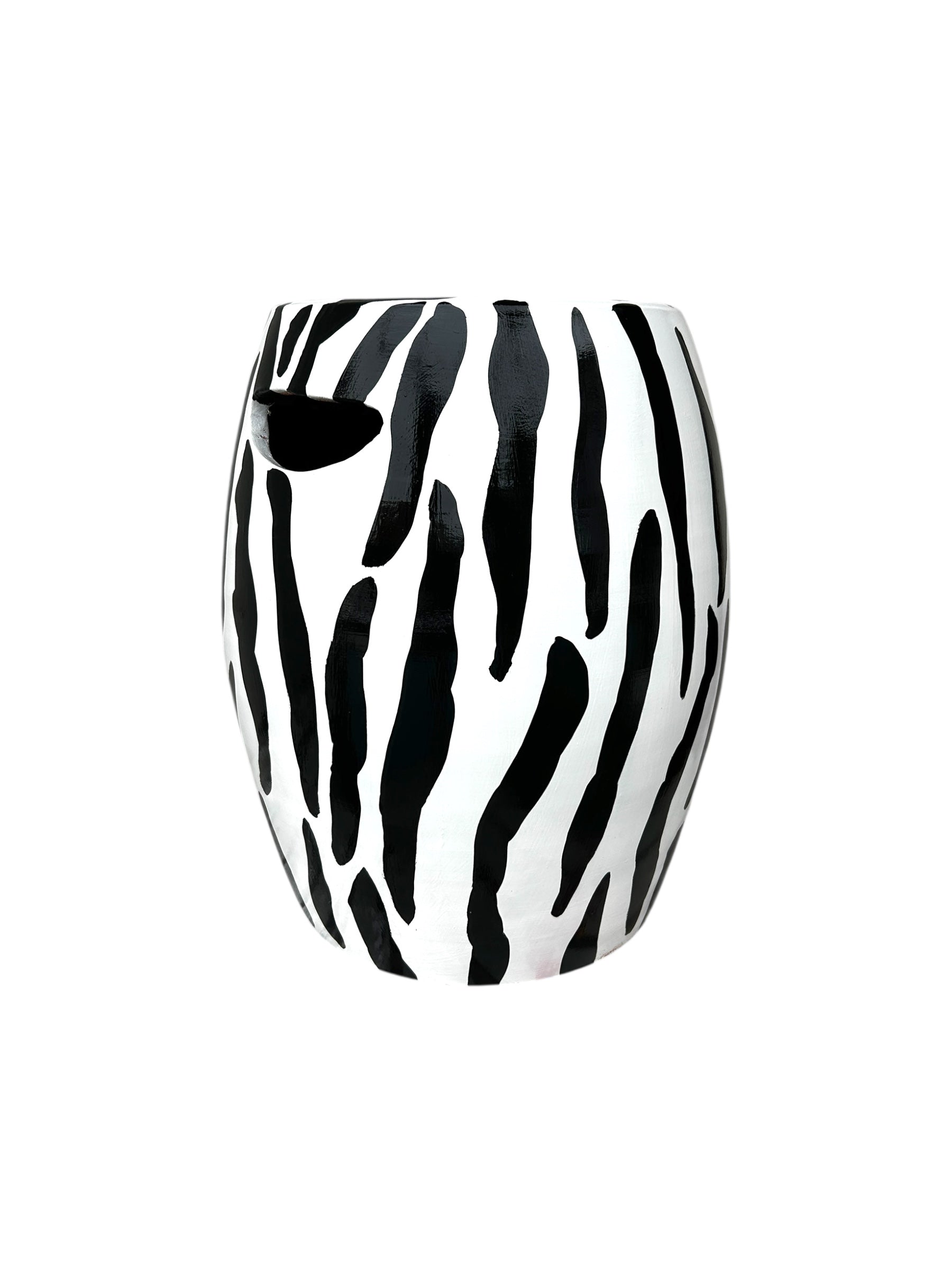Siyah Zebra Desen Seramik Sehpa