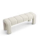 Lucca Kırık Beyaz Bukle Kumaşlı Bench