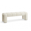 Lucca Kırık Beyaz Bukle Kumaşlı Bench