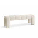 Lucca Kırık Beyaz Kadife Bench