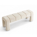 Lucca Kırık Beyaz Kadife Bench