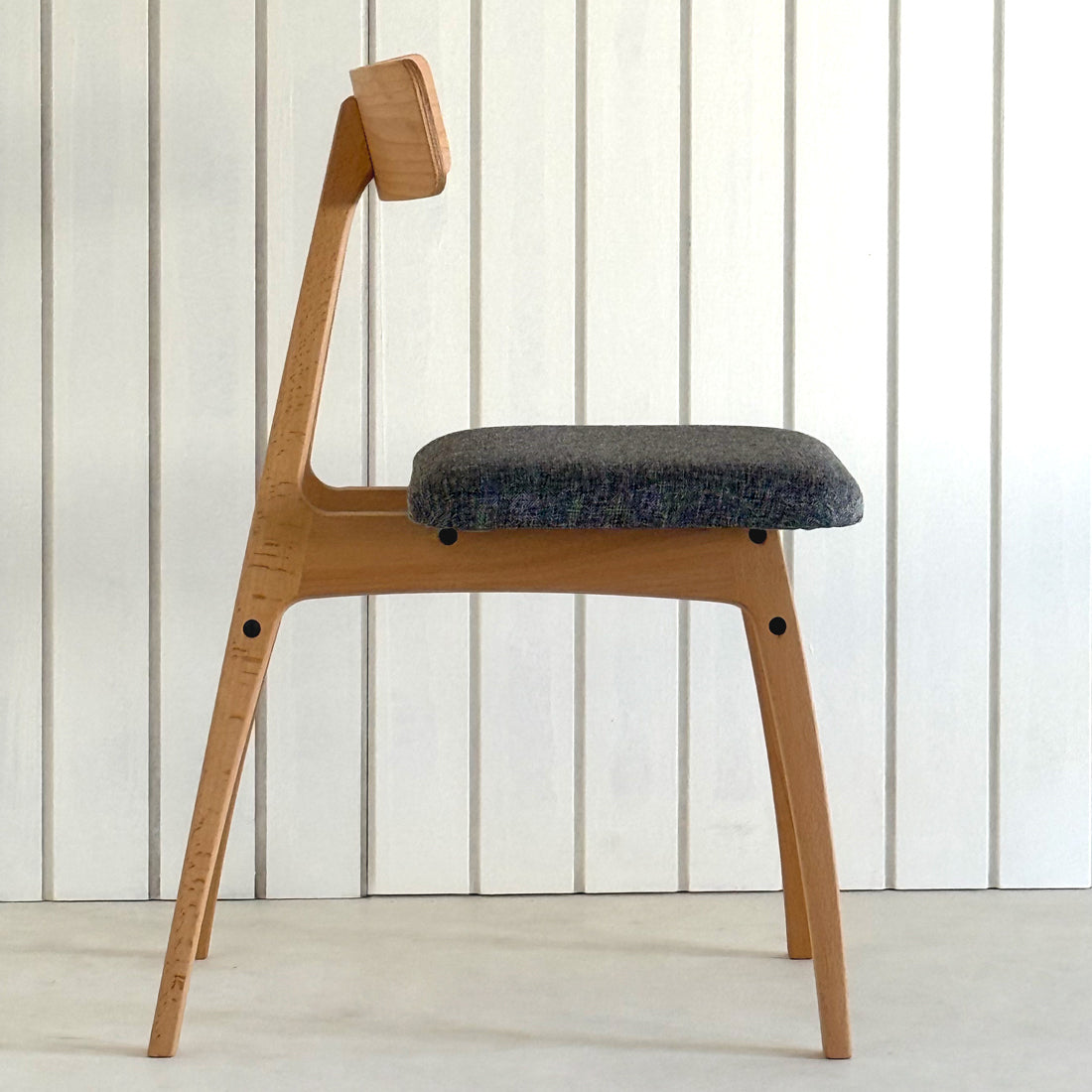 Slim Kayın Ahşap Sandalye Antrasit