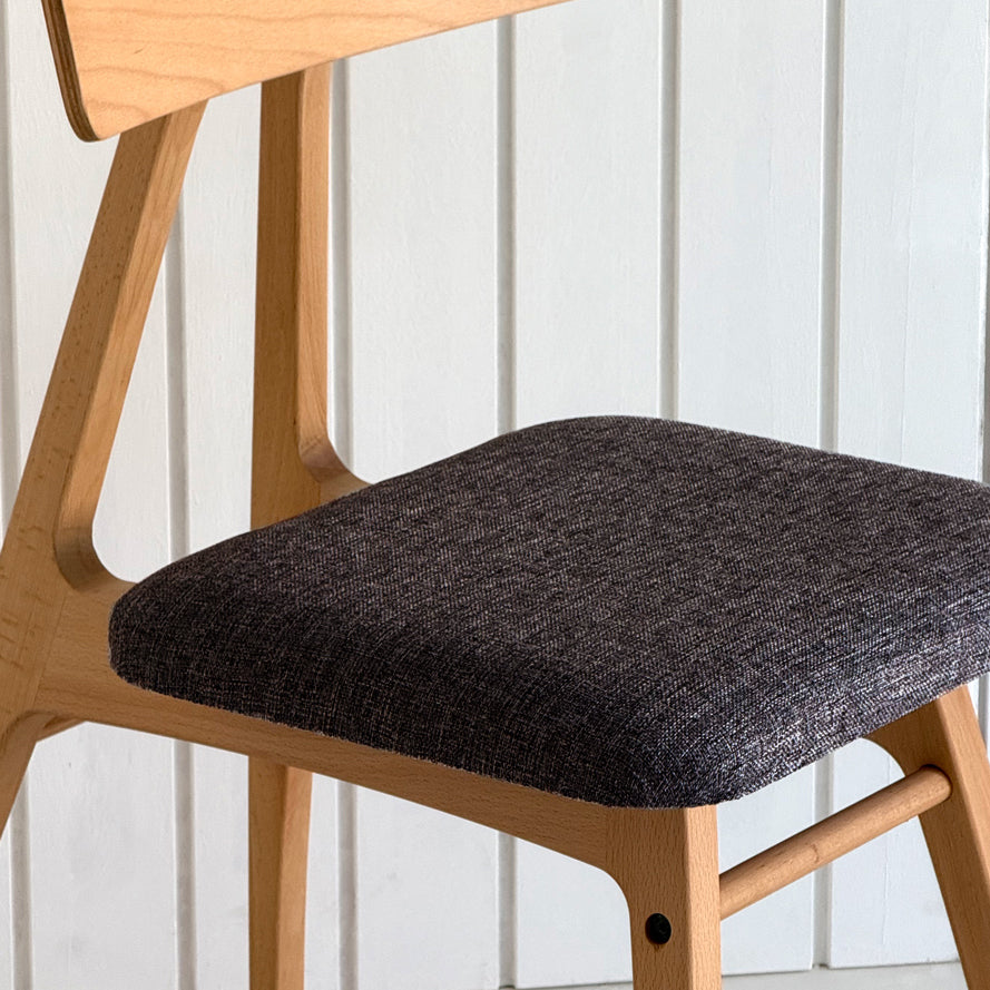 Slim Kayın Ahşap Sandalye Antrasit