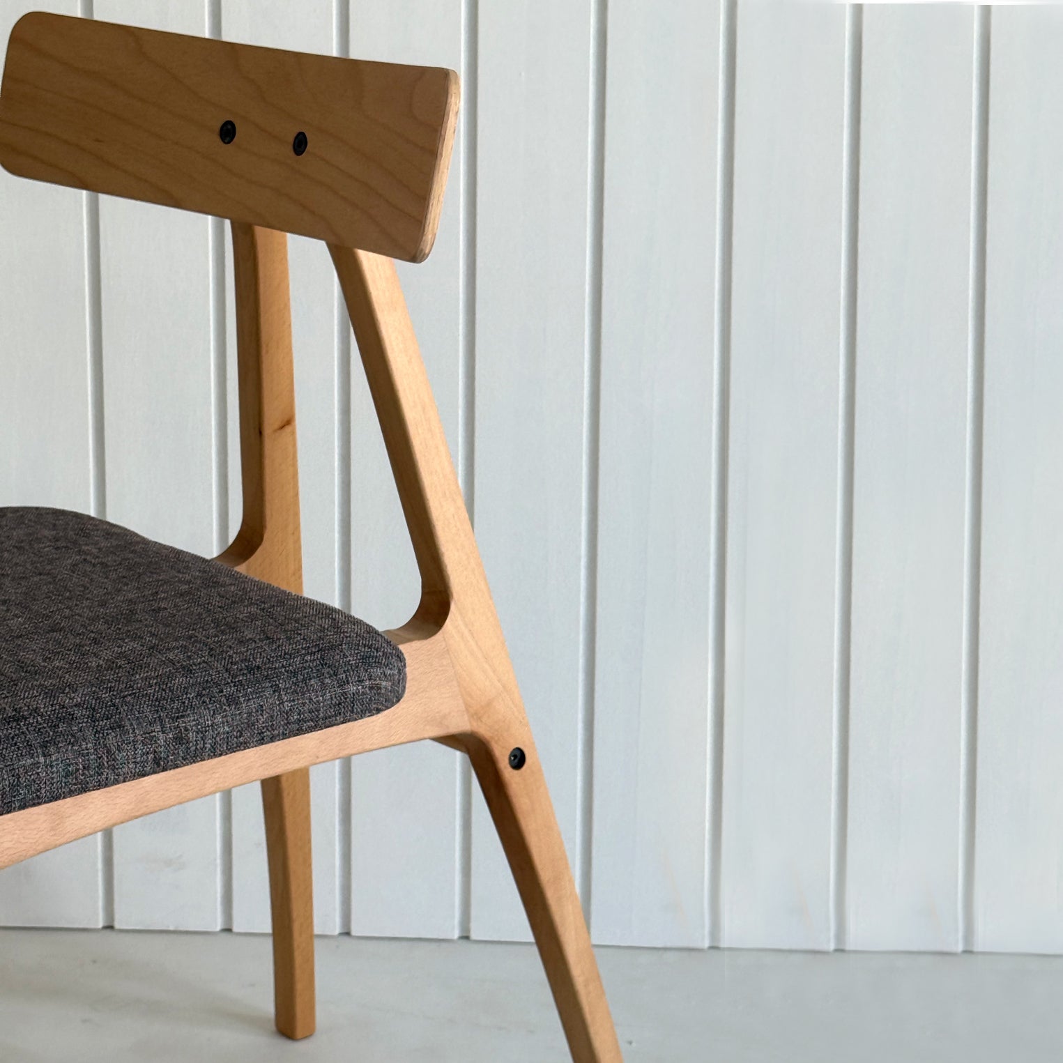 Slim Kayın Ahşap Sandalye Antrasit