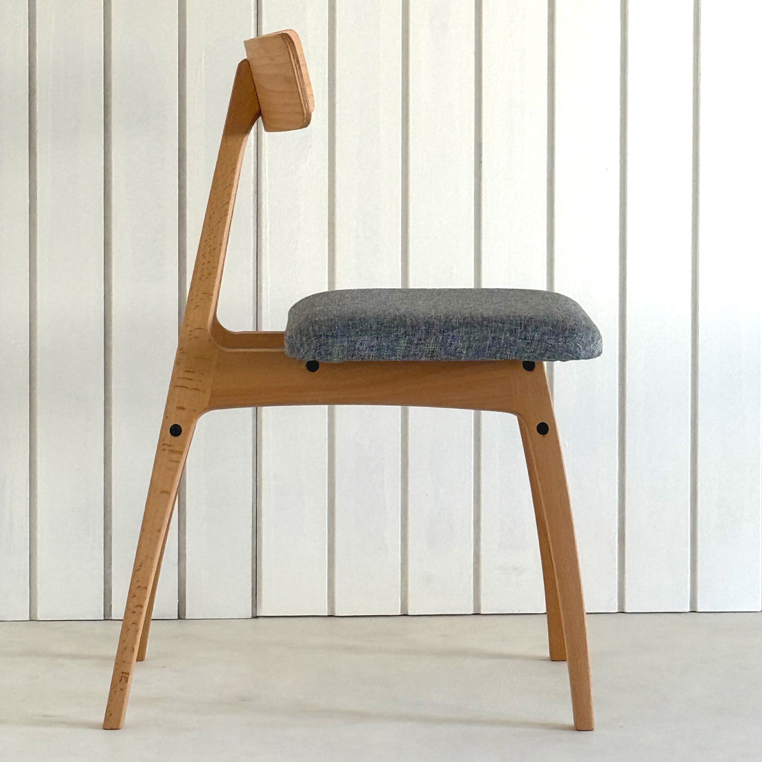 Slim Kayın Ahşap Sandalye Antrasit