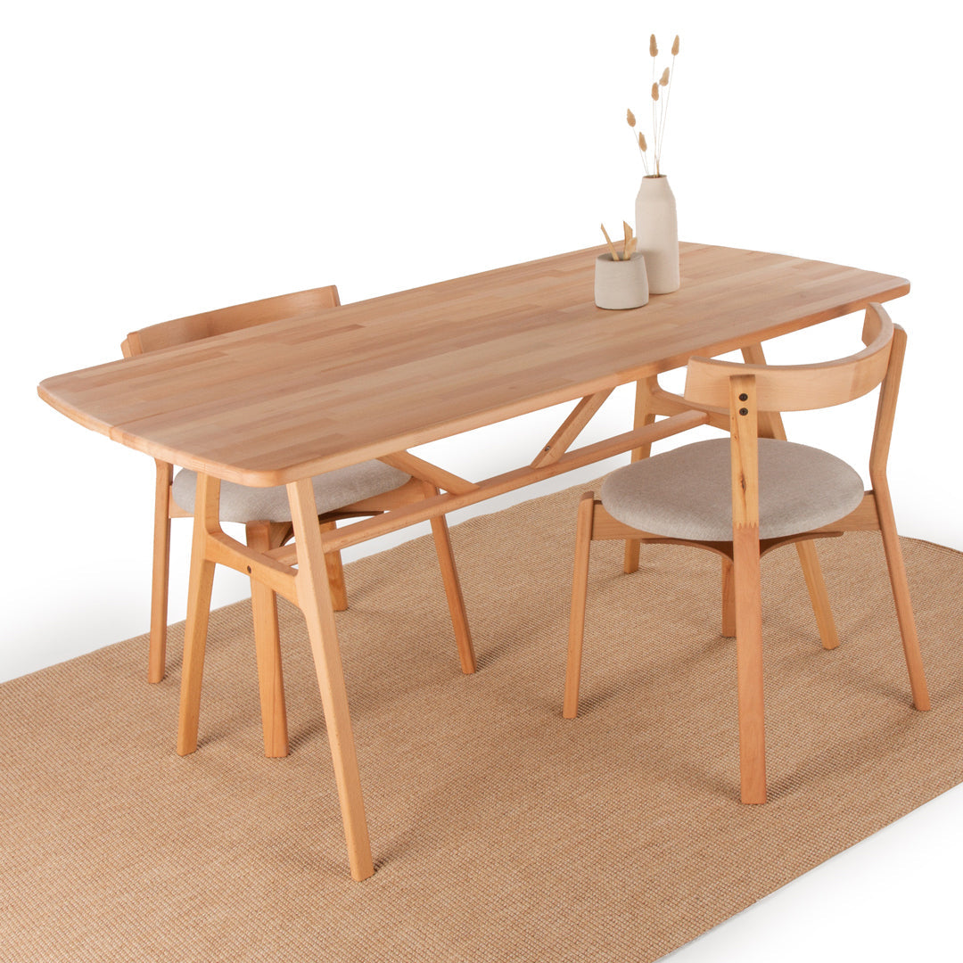 6 Kişilik Slim Masif Kayın Masa