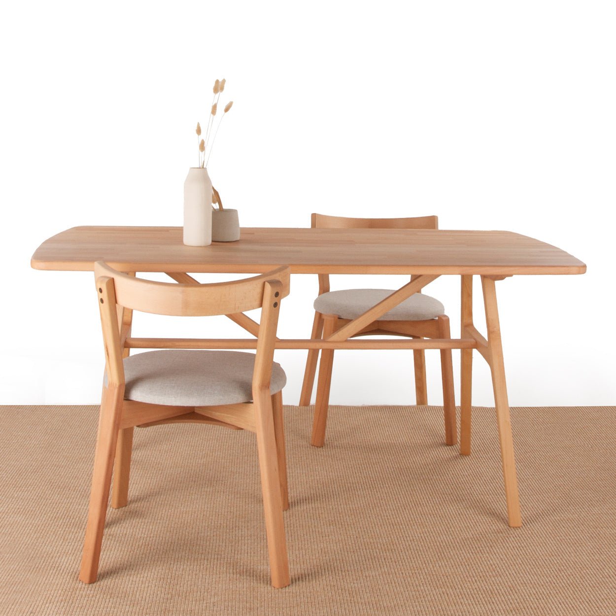 6 Kişilik Slim Masif Kayın Masa