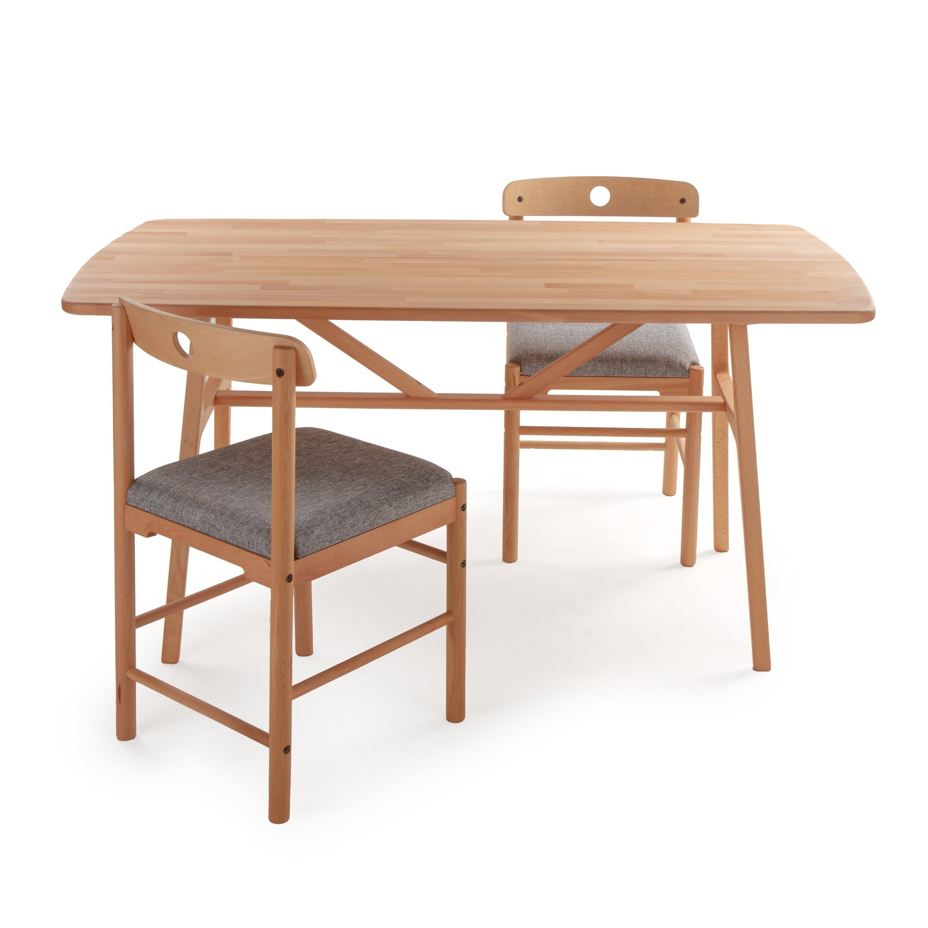 6 Kişilik Slim Masif Kayın Masa