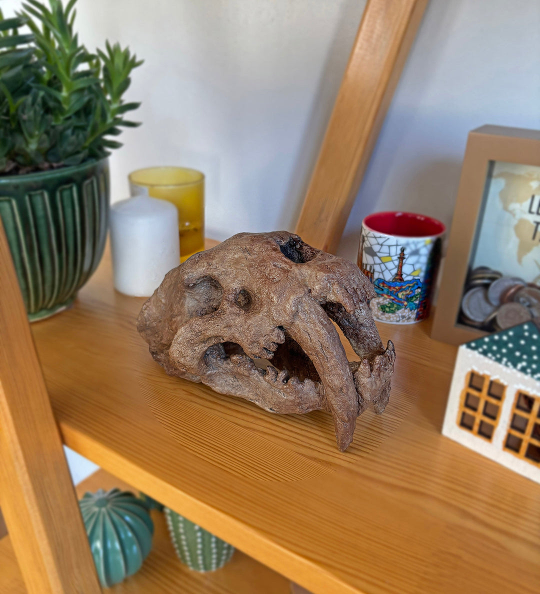 Smilodon Mini Seramik Heykel-Heykel-The Fossil Art-NowShopFun