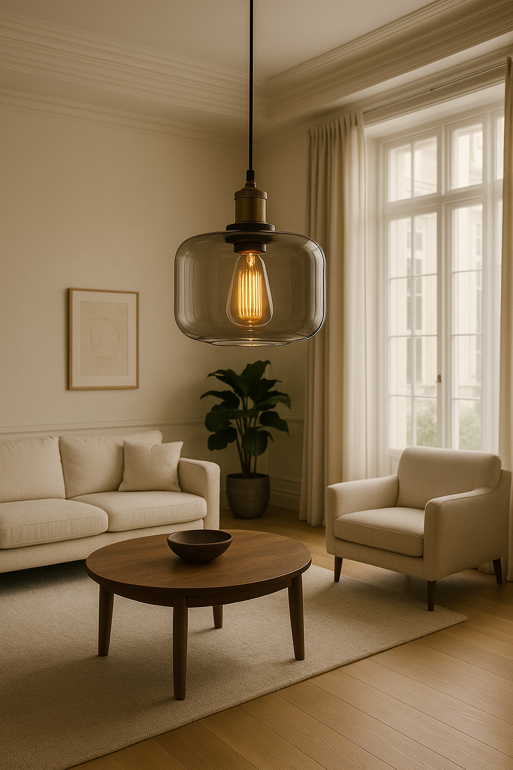 Smoke Dome Cam Sarkıt Lamba-Tavan Aydınlatması-livingstore-Amber-NowShopFun