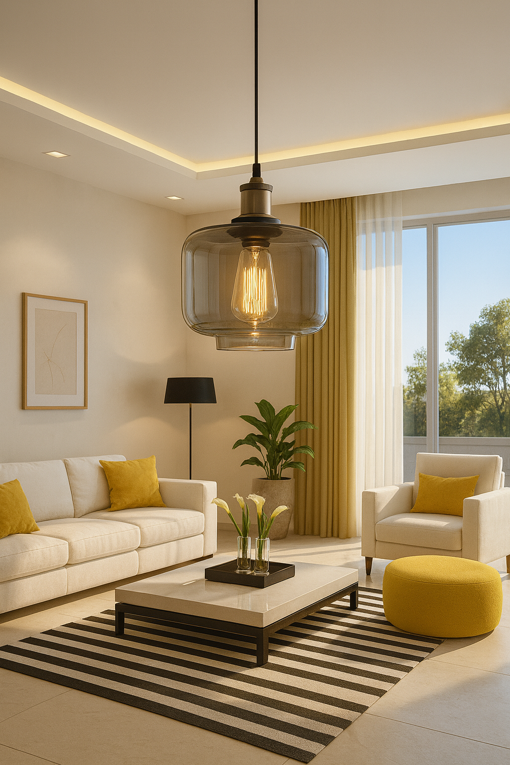 Smoke Dome Cam Sarkıt Lamba-Tavan Aydınlatması-livingstore-Amber-NowShopFun