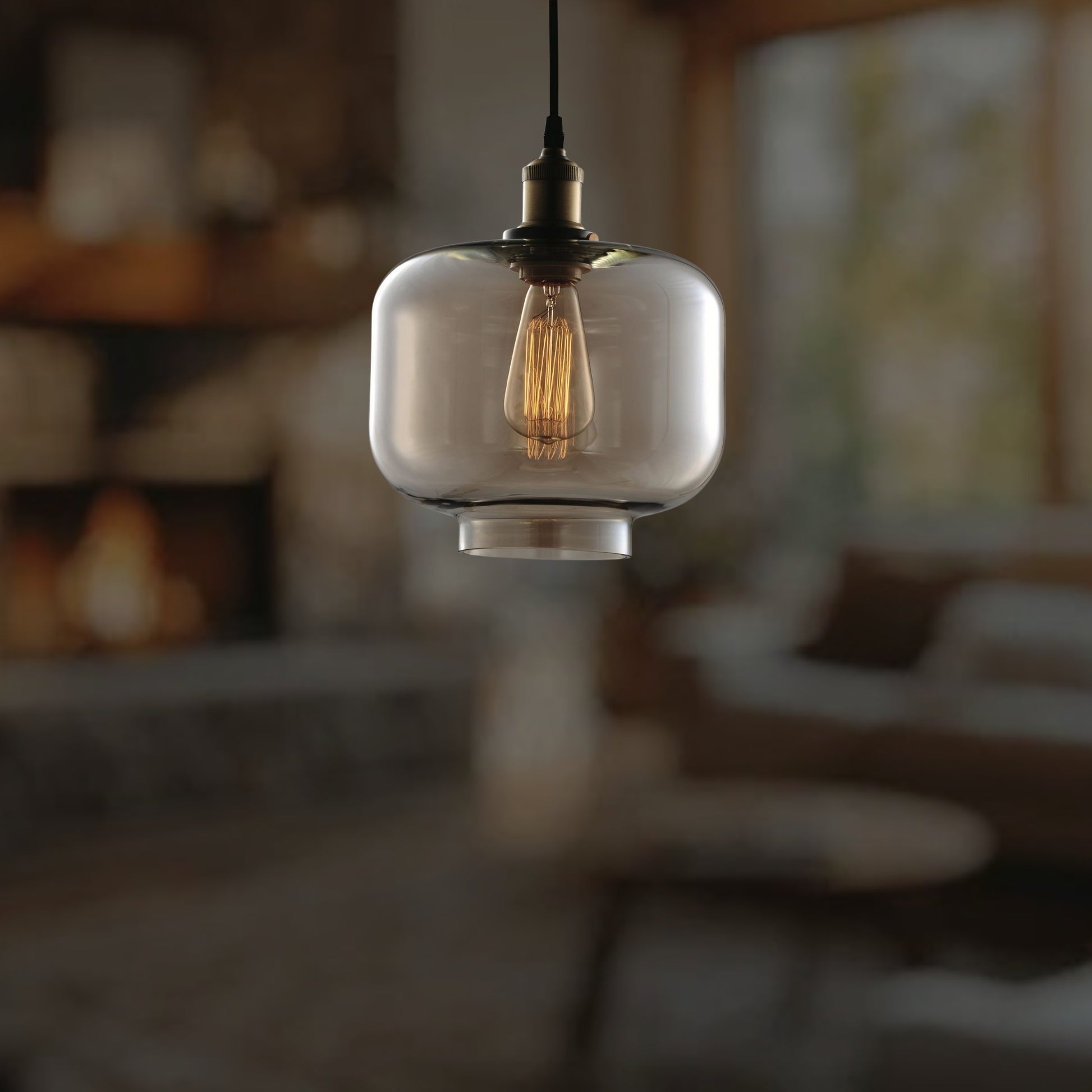 Smoke Dome Cam Sarkıt Lamba-Tavan Aydınlatması-livingstore-Amber-NowShopFun